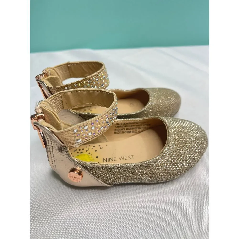 Sparkling‎ Gold Slip-On Shoes by Nine West